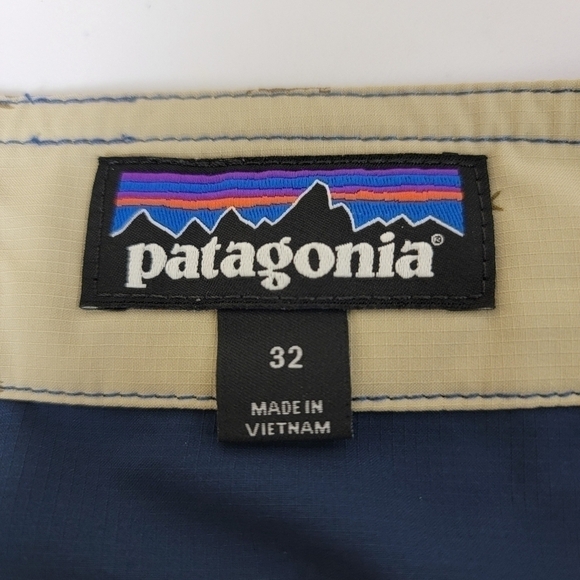 Patagonia Blue And Yellow Stretch Plaining Swim/Boardshorts Sz 32 (M) NWOT - Picture 8 of 15
